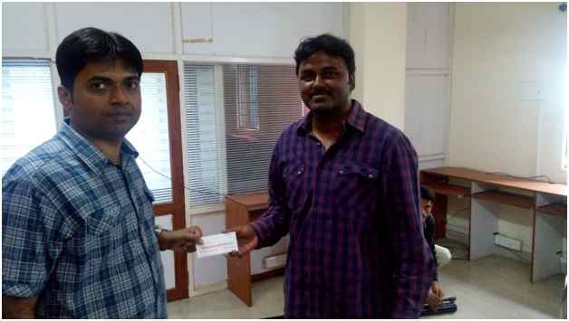 Prize given by Brij Mishra